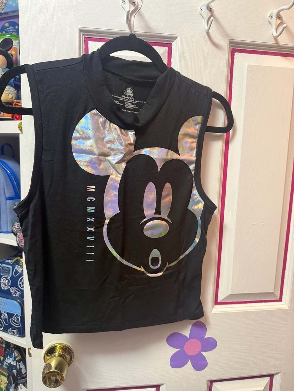 disney mickey mouse mcmxxviii crop tank top size L black